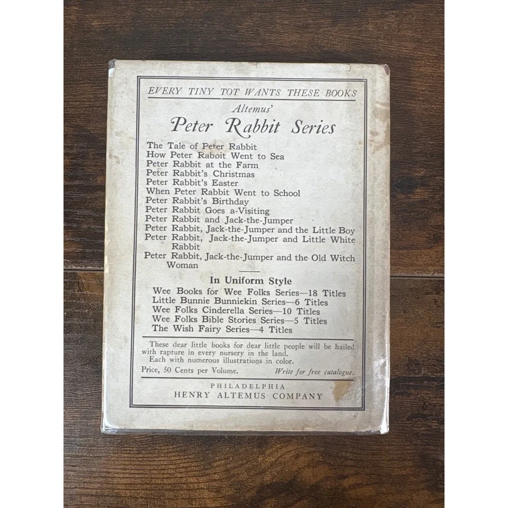 1921 Peter Rabbit Goes A-Visiting Linda Stevens Almond Altemus Series Book DJ